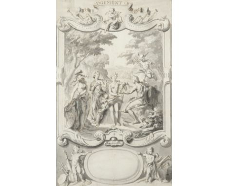 Pierre Berchet (French 1659-1719/20) The judgement of Paris Pen and ink with grey wash 30.6 x 19.5cm; 12 x 7¾in Provenance: F