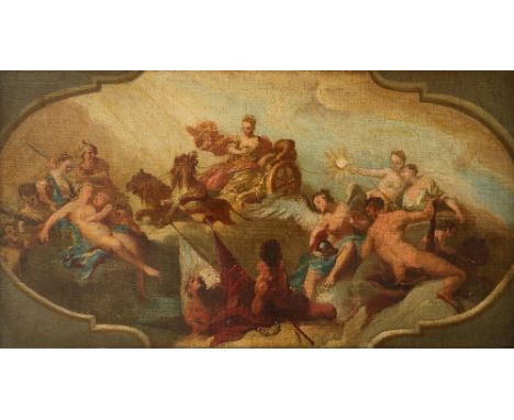 Francesco Sleter (Italian 1685-1775) The Triumph of Cybele Oil on canvas 33 x 60cm; 13 x 23½in Provenance: From the collectio