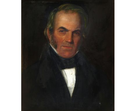 Continental School 19th Century Portrait of a gentleman, bust-length, in a black coat Oil on canvas 60.8 x 50.8cm; 24 x 20in