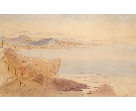 Edward Lear (1812-1888) A view of Pegli, Italy Inscribed and dated Pegli/1.30:pm/Dec 21 1864 (lower left), and further inscri