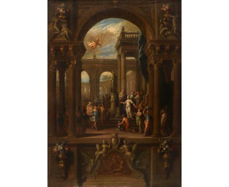 Sir James Thornhill (1675/76-1734) Dido and Aeneas, a sketch probably for the painted staircase at Canons, Middlesex Oil on c