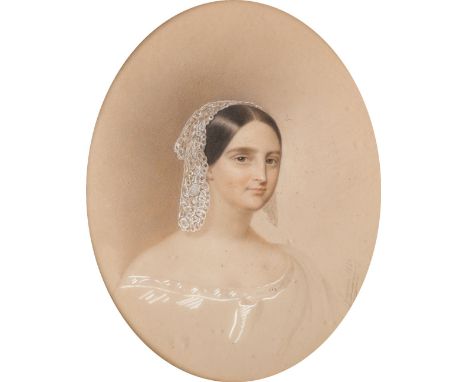 Giuseppe Fagnani (Italian 1819-1873) Portrait of Mary Craig Wharton Wadsworth (1814-1874) Signed and dated fagnani 1853 (lowe