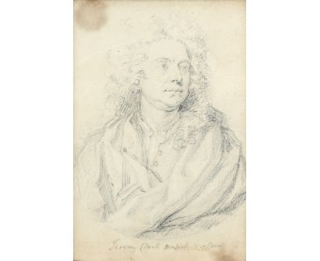 George Vertue (1684-1756) Portrait of Jeremiah Clarke (c.1674-1707), bust-length, wearing a wig and cloak Inscribed Jeremy Cl