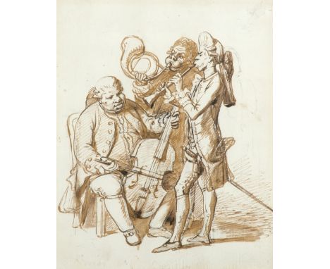 Henry Bunbury (1750-1811) Concerto Spirituale Pencil, pen and brown ink 22.4 x 18.1cm; 8¾ x 7in Framed together with James Br