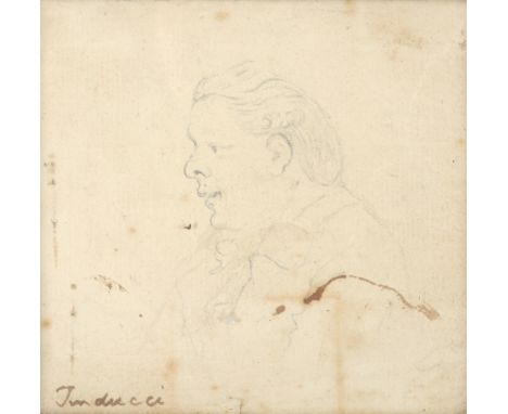 English School 18th Century Portrait of Giusto Fernando Tenducci (1736-1790) Inscribed Tenducci (lower left) Pencil 9.9 x 11.