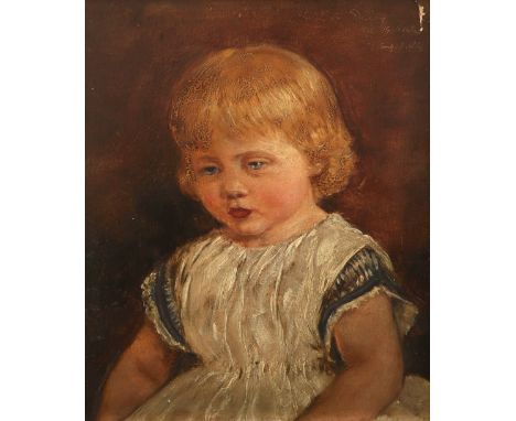 John Brett ARA (1831-1902) Portrait study of Daisy, the artist's daughter, aged 19 months Dated and inscribed Sketch of Daisy