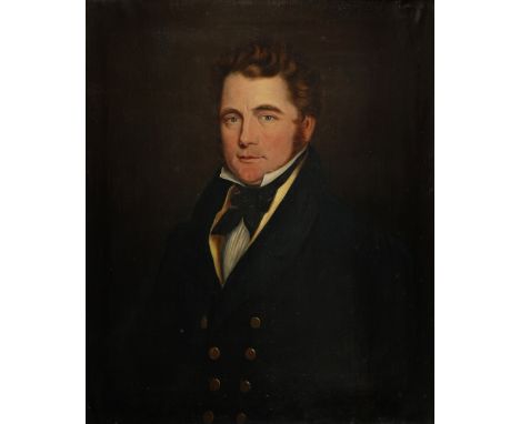 English School c.1840 Portrait of a gentleman, probably a member of the Murray family, half-length, wearing a black coat and 