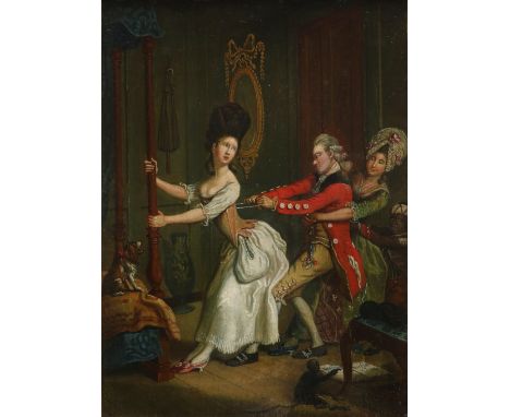 John Collet (1725-1780) Tight lacing, or, Fashion before ease; and The Triple Plea Two, the former signed J*o Collet (lower l