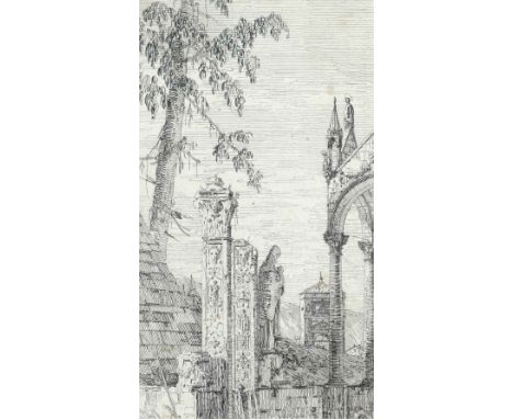 Antonio Canal, called Il Canaletto (Italian 1697-1768) The Bishop's Tomb (Bromberg 15) Etching 22.5 x 13.4cm; 8¾ x 5¼in (shee