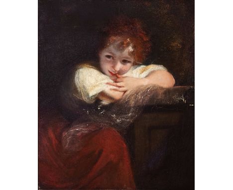 Sir Joshua Reynolds PRA, FRS, FRSA (1723-1792) Girl leaning on a pedestal, 'The Laughing Girl' Oil on canvas 76.4 x 63.5cm; 3