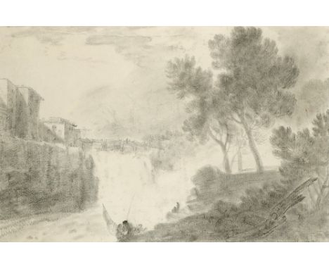 Richard Wilson RA (Welsh 1714-1782) The falls of the Liri at Isola di Sora Signed R.Wilson (lower right) Pencil and black cha