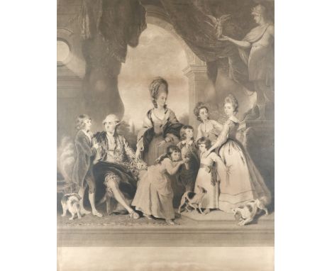 After Sir Joshua Reynolds PRA, FRS, FRSA (1723-1792) Portrait of George Spencer, 4th Duke of Marlborough and his family Mezzo