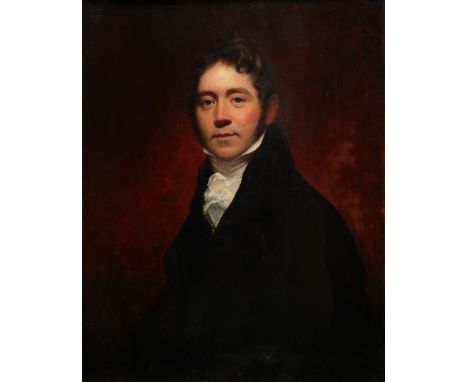 Sir Thomas Lawrence PRA, FRS (1769-1830) Portrait of a gentleman, half-length, wearing a black coat and white stock Oil on ca