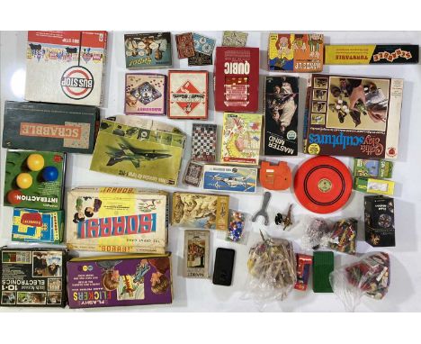 Collection of vintage toys and games to inc Space Hopper, pogo stick, Pass the Pigs, Airfix, vintage board games.