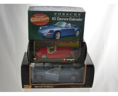 A Quantity of Collector's Cars, 1.18 including Maisto Special Edition Jaguar XK-8, Jaguar S Type, Jaguar Mark II, Jaguar SS 1