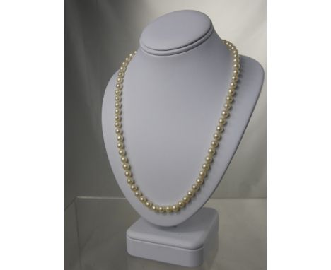 A Single Strand of K. Mikimoto Pearls, in the original box, approx 45 cms