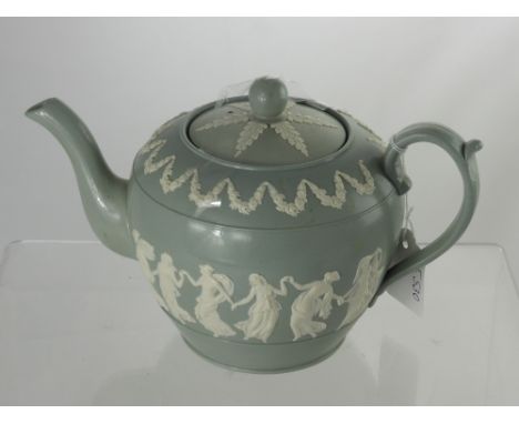 An Antique Copeland Spode Teapot, depicting a classical scene together with a Crown Staffordshire coffee pot and an antique c