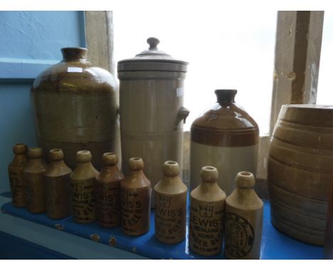 A Quantity of Ceramic Ginger Beer Bottles, and other ware including Lewis of Ross, Octocan, R & H Jefferson Whitehaven and a 