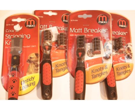 4x Mikki dog grooming tools, brand new in packaging. P&amp;P Group 2 (£18+VAT for the first lot and £3+VAT for subsequent lot