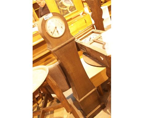 Oak cased grandmother clock. Not available for in-house P&amp;P. 