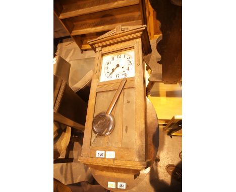 Oak cased wall clock. Not available for in-house P&amp;P. 