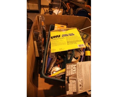 Boxed lot of assorted tools. Not available for in-house P&amp;P. 