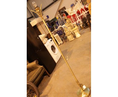 Brass standard lamp. Not available for in-house P&amp;P. 
