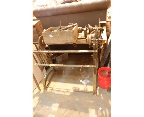 Large lathe including two boxes of tools and parts 