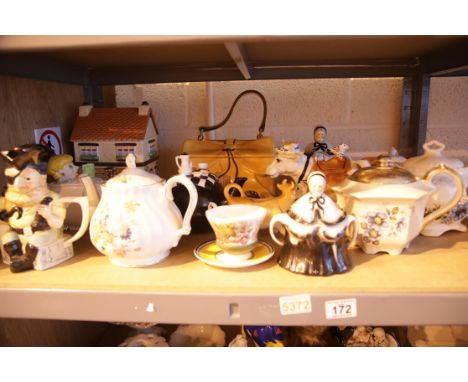 Shelf of mixed ceramics. Not available for in-house P&amp;P. 