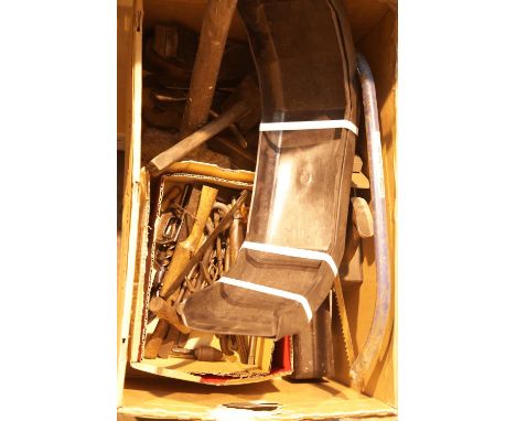 Large box of hand tools to include block plane, hand drill and various drill bits. Not available for in-house P&amp;P. 