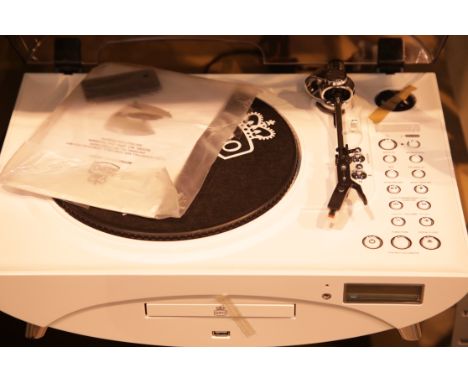 White GPO Jive music centre - 3 speed turntable; CD/MP3/USB player; FM radio and remote control, RRP £85.95. Not available fo