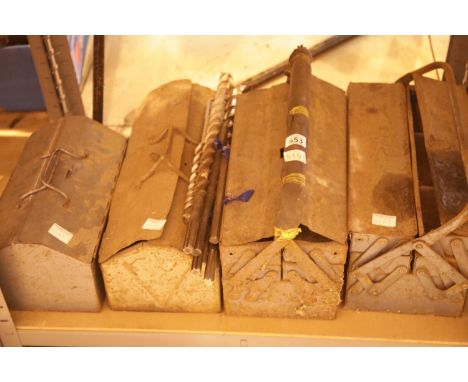 Four metal toolboxes with tool contents and six SDS max drill bits. Not available for in-house P&amp;P. 
