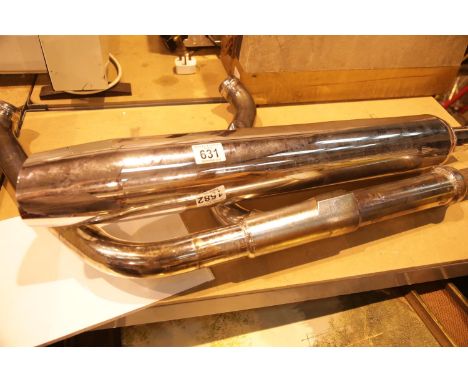 Harley Davidson exhaust, L: 75 cm approximately. This lot is not available for in-house P&amp;P. 