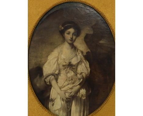 After Jean-Baptiste Greuze. The Broken Vessel, coloured print, 25cm x 19cm.