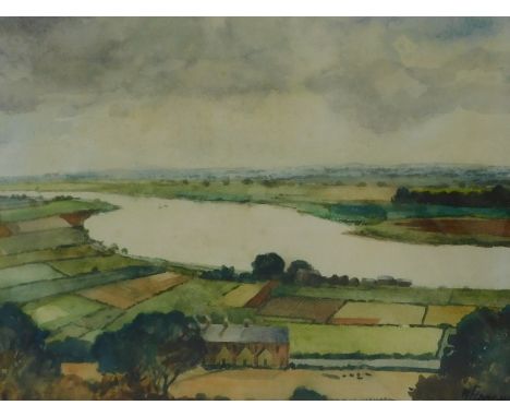 W F Longmire (19thC/20thC). The silver trent from Burton Stather, watercolour, signed, dated 1938 and titled on mount, 26.5cm