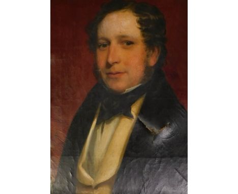 19thC British School. Head and shoulders portrait of a gentleman, oil on canvas, 51cm x 42cm.
