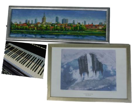 Paulina Bartnik. Warszawa, oil on canvas, signed, titled and dated (20)06, 24cm x 78.5cm.With Lydia Bauman signed artist prin