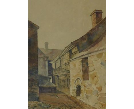 William Large (19thC/20thC). Whitefriars, Lincoln, watercolour, signed, titled and dated Dec 26 1911, 24cm x 16.5cm.