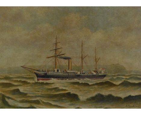 H Smithbirt (19thC/20thC). HMS Nymphe (1888-1920), off Cape Ortegal, oil, signed and titled verso, 23cm x 31cm.