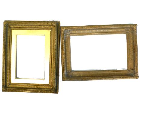 Gilt picture frame, 58.5cm x 73.5cm, picture size, 31cm x 46cm, and another (2).