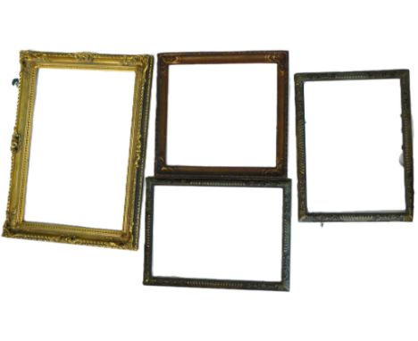 Gilt picture frame, 90cm x 65cm, picture size, 77cm x 55cm, and three others (4).