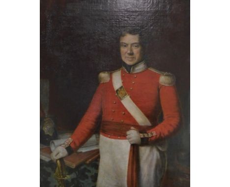 19thC British School. Portrait of a Military Gentleman, oil on canvas, 51cm x 41cm.