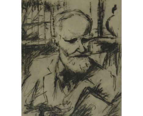 Hewitt Henry Rayner (1902-1957). Mr Shaw, dry point etching, signed, titled and dated 1939, 22.5cm x 19cm.