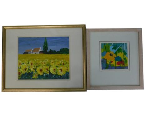 R D Walker (20thC). Sunny Provence, oil, attributed and titled verso, 24cm x 29cm and another, signed Cade (2).
