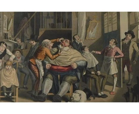 George Hunt. After Theodore Lane (1800-1828). Sunday Morning, colour tinted aquatint, 26cm x 35cm.