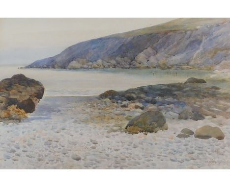 John Marshall Jowett (act.1900-1924). Perwick Bay, Isle of Man, watercolour, signed and titled verso, 50cm x 75cm.