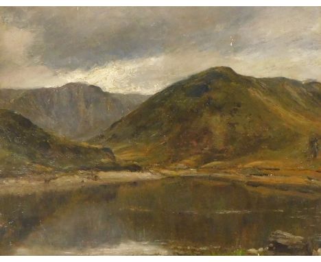 19thC British School. Mountain landscape, oil on canvas, 34.5cm x 44cm.