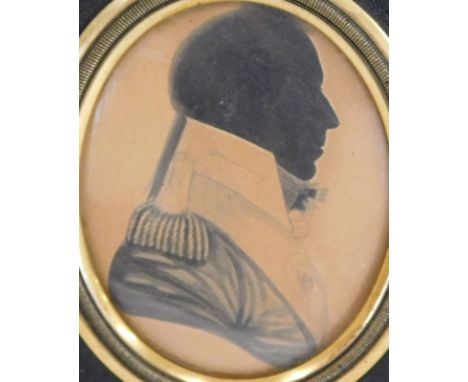 19thC School. Bridges Clarke - portrait miniature, watercolour drawing, titled verso, 6.5cm x 5cm.