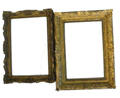 Gilt picture frame, 68cm x 86cm, picture size, 45cm x 66.5cm, and another (2).