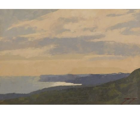 James Fry (1911-1985). Coastal landscape, oil on board, initialled, 24cm x 34cm.